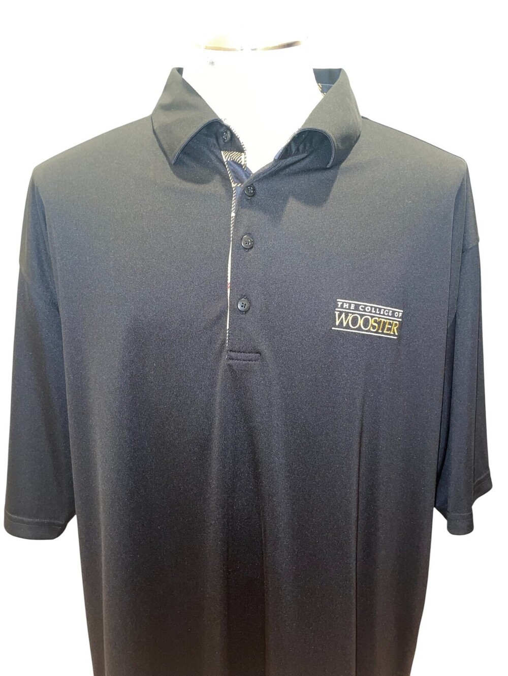 Horn Legend The College of Wooster Men’s 2XL Golf Polo Shirt Black